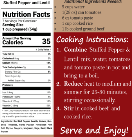 Stuffed Pepper & Lentil